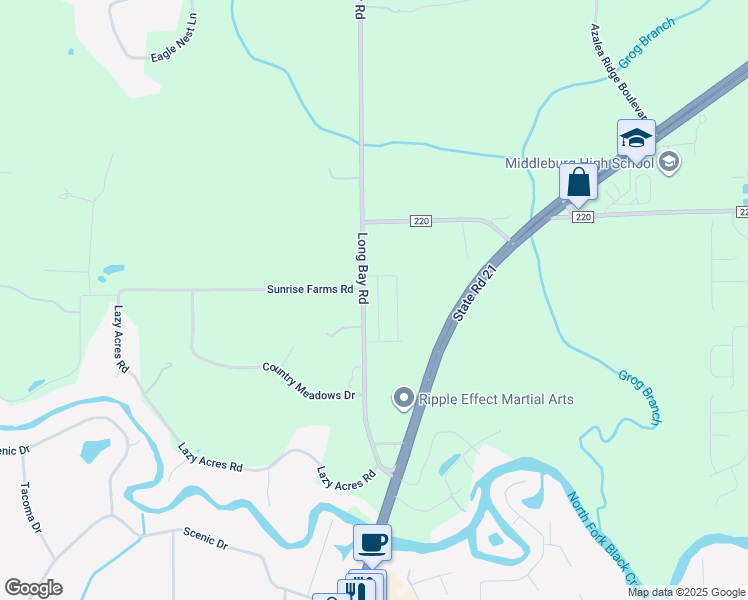 map of restaurants, bars, coffee shops, grocery stores, and more near 1851-1895 County Road 220A in Middleburg