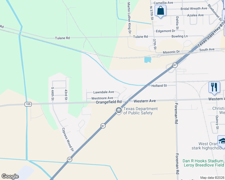 map of restaurants, bars, coffee shops, grocery stores, and more near 4901 Lawndale Avenue in West Orange
