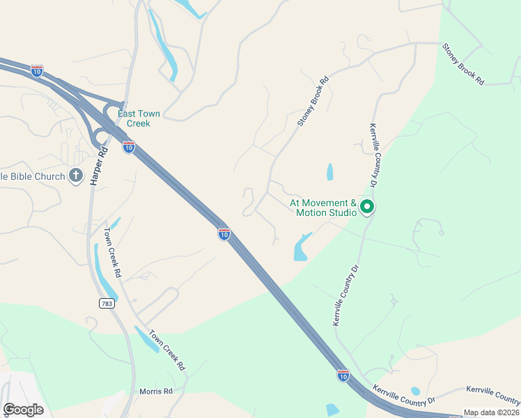 map of restaurants, bars, coffee shops, grocery stores, and more near 3249 Stoney Brook Road in Kerrville