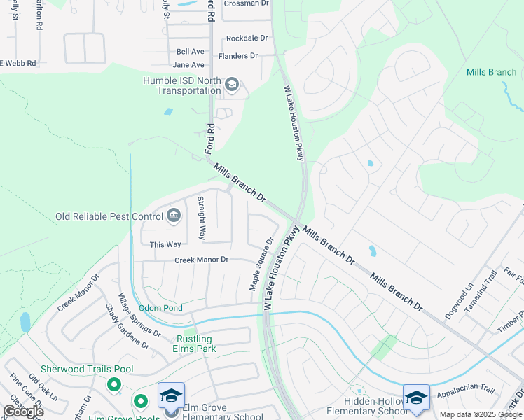 map of restaurants, bars, coffee shops, grocery stores, and more near 3521 Pickwick Park Drive in Humble