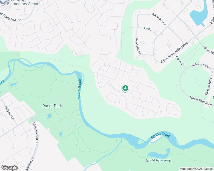 map of restaurants, bars, coffee shops, grocery stores, and more near 4406 Field Tree Drive in The Woodlands