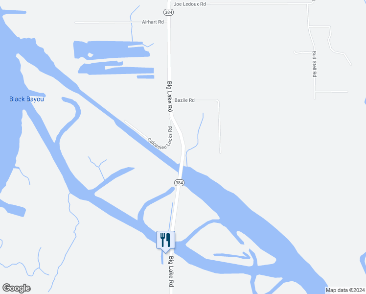 map of restaurants, bars, coffee shops, grocery stores, and more near 8958 Big Lake Road in Lake Charles