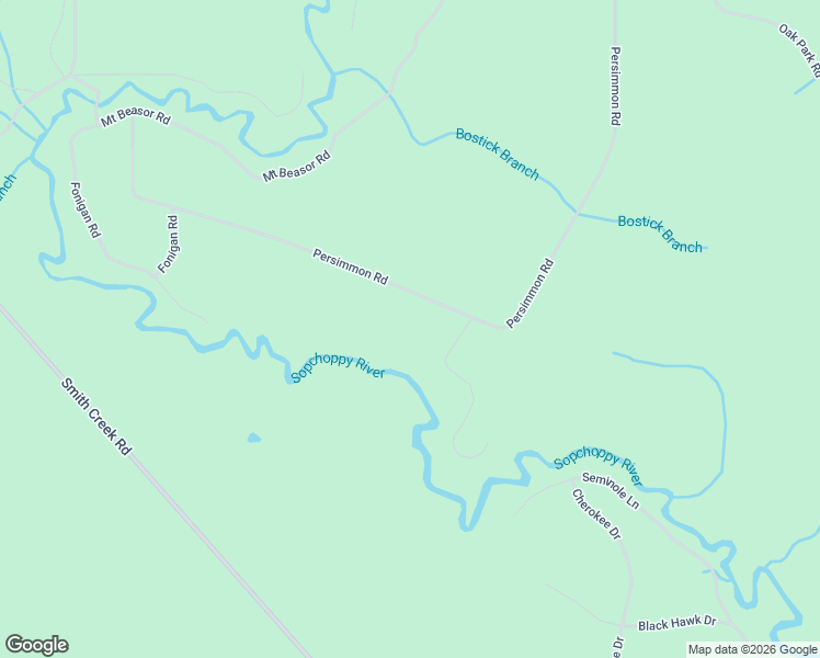 map of restaurants, bars, coffee shops, grocery stores, and more near 265 Persimmon Road in Sopchoppy