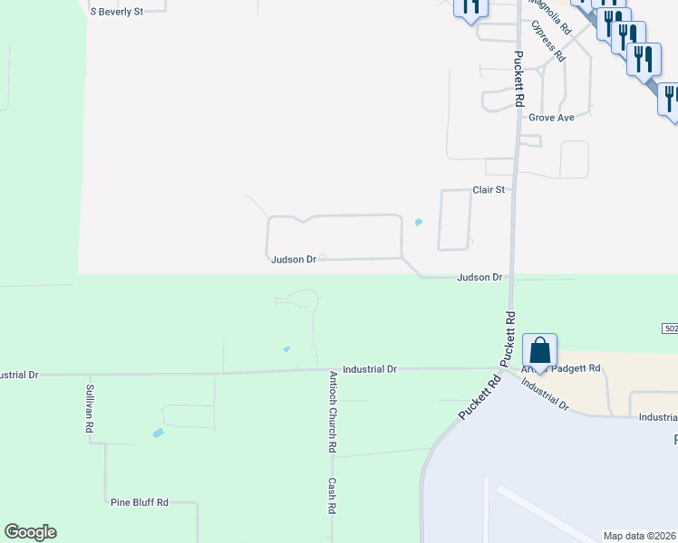map of restaurants, bars, coffee shops, grocery stores, and more near 221 Judson Drive in Perry