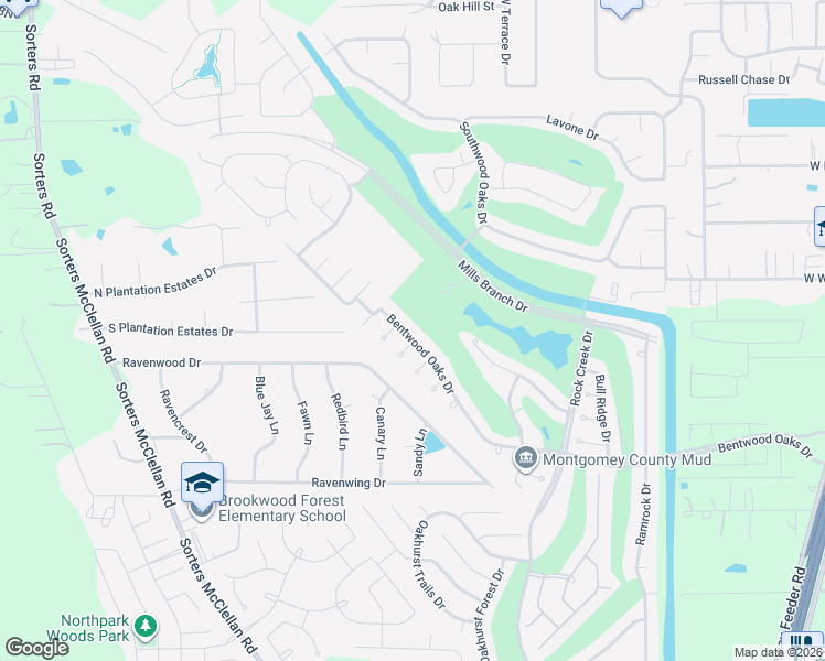 map of restaurants, bars, coffee shops, grocery stores, and more near 20351 Bentwood Oaks Drive in Porter
