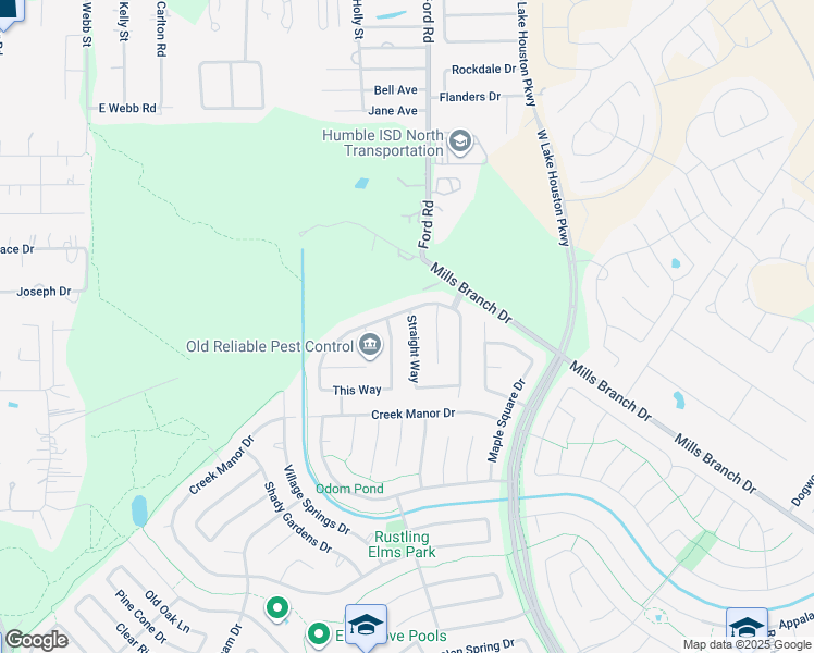 map of restaurants, bars, coffee shops, grocery stores, and more near 5727 Straight Way in Humble