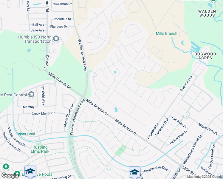 map of restaurants, bars, coffee shops, grocery stores, and more near 5830 Banfield Canyon Lane in Porter