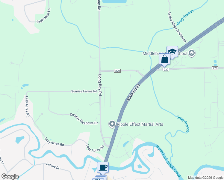 map of restaurants, bars, coffee shops, grocery stores, and more near 1763 Long Bay Road in Middleburg