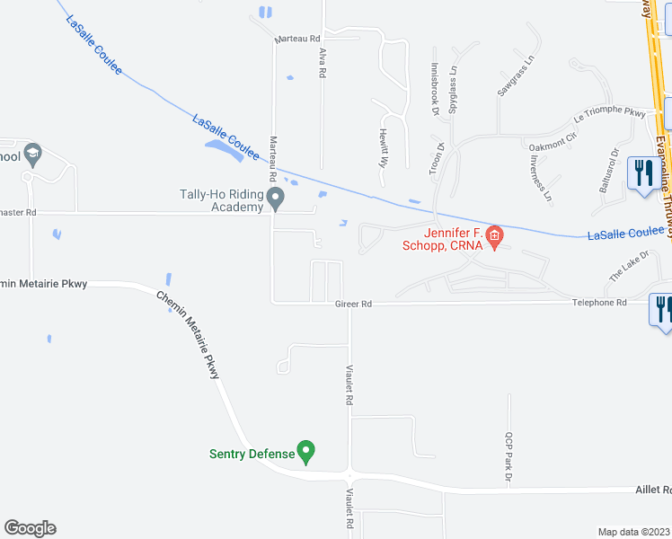 map of restaurants, bars, coffee shops, grocery stores, and more near 215 Gireer Road in Youngsville