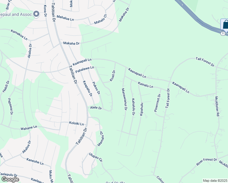 map of restaurants, bars, coffee shops, grocery stores, and more near 149 Alele Drive in Bastrop