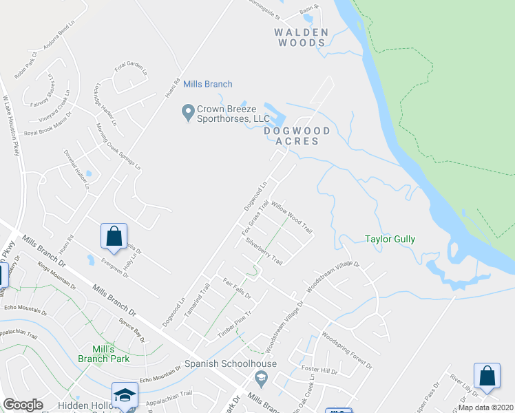 map of restaurants, bars, coffee shops, grocery stores, and more near 5011 Fox Grass Trail in Humble