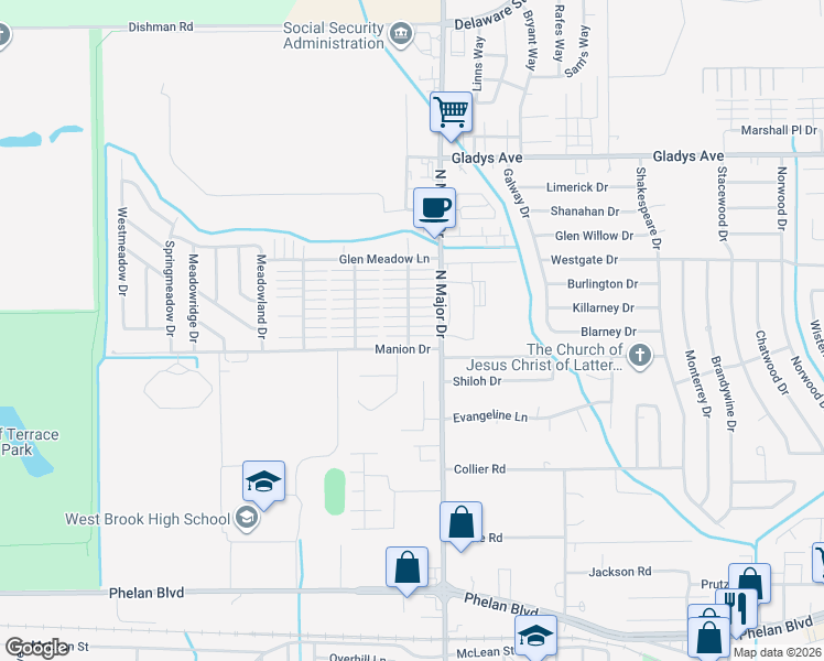map of restaurants, bars, coffee shops, grocery stores, and more near 948 3rd Street in Beaumont