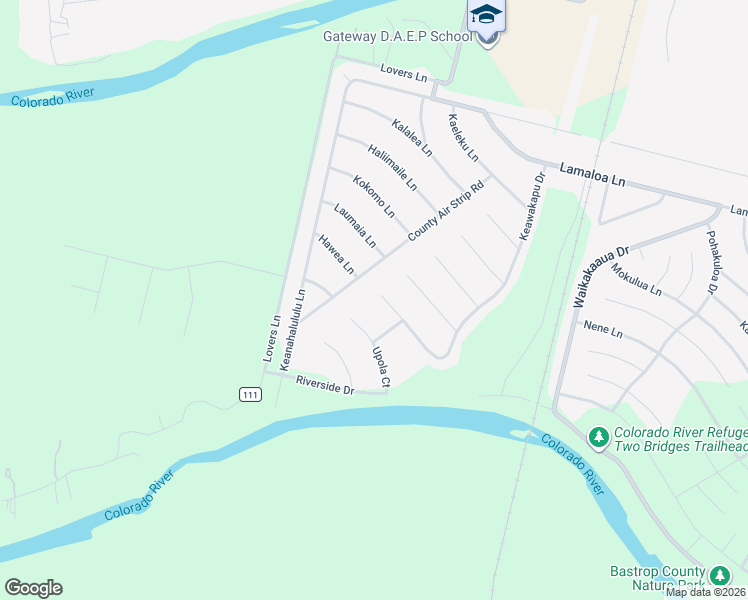 map of restaurants, bars, coffee shops, grocery stores, and more near 265 Keawakapu Drive in Bastrop
