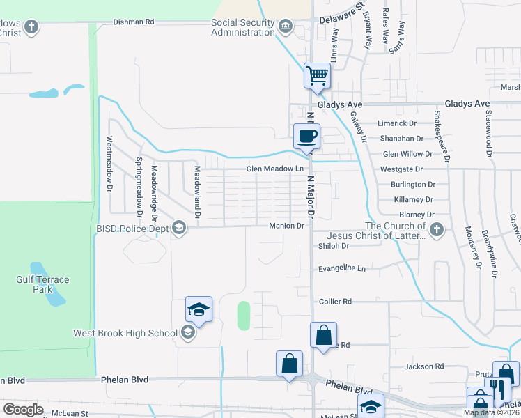 map of restaurants, bars, coffee shops, grocery stores, and more near 942 First Street in Beaumont