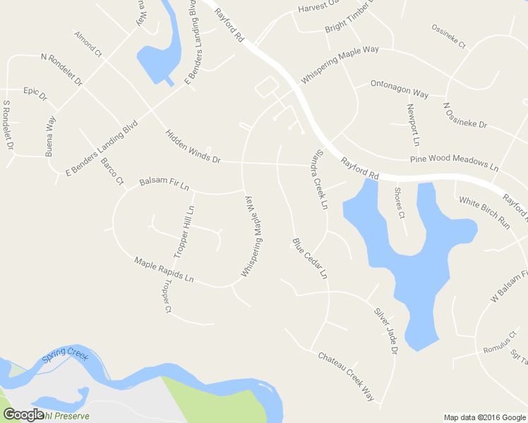 map of restaurants, bars, coffee shops, grocery stores, and more near 27410 Whispering Maple Way in Spring