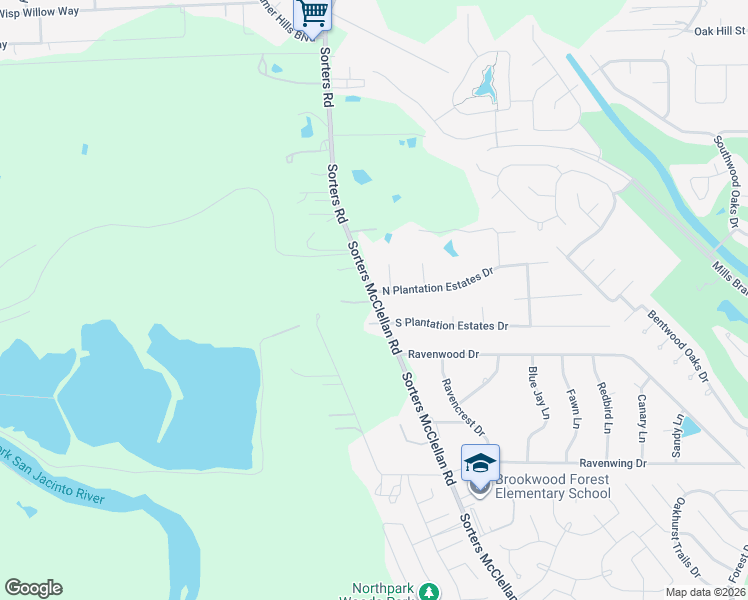 map of restaurants, bars, coffee shops, grocery stores, and more near 19784 North Plantation Estates Drive in Porter