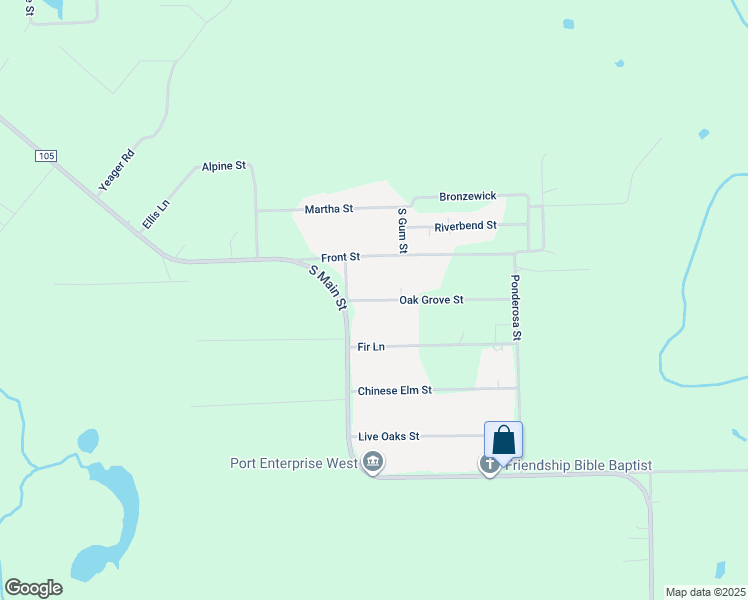 map of restaurants, bars, coffee shops, grocery stores, and more near 150 Oak Grove Street in Vidor