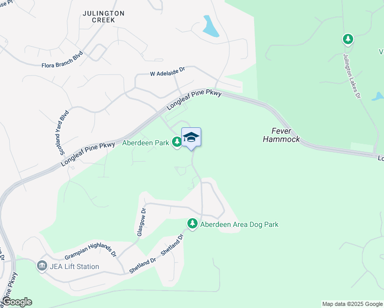 map of restaurants, bars, coffee shops, grocery stores, and more near 1365 Shetland Drive in Saint Johns