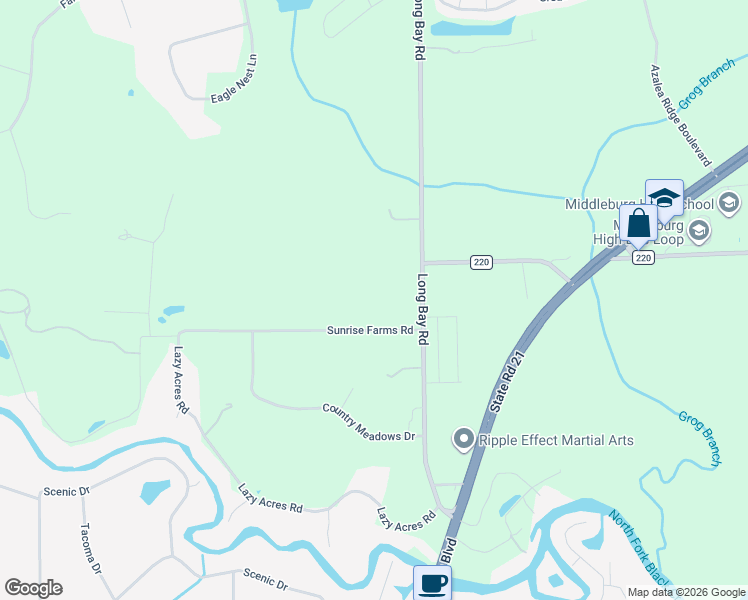 map of restaurants, bars, coffee shops, grocery stores, and more near 3996 Sunrise Farm Road in Middleburg