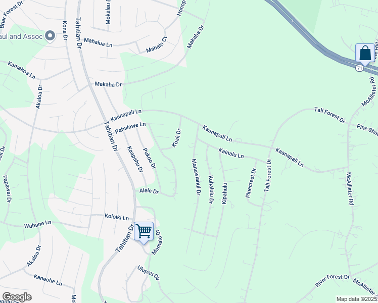 map of restaurants, bars, coffee shops, grocery stores, and more near 149 Alele Drive in Bastrop