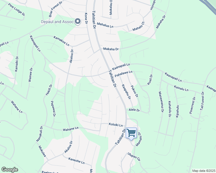 map of restaurants, bars, coffee shops, grocery stores, and more near 20 Onini Court in Bastrop