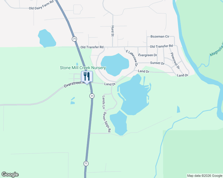 map of restaurants, bars, coffee shops, grocery stores, and more near Azalea Drive in Wewahitchka