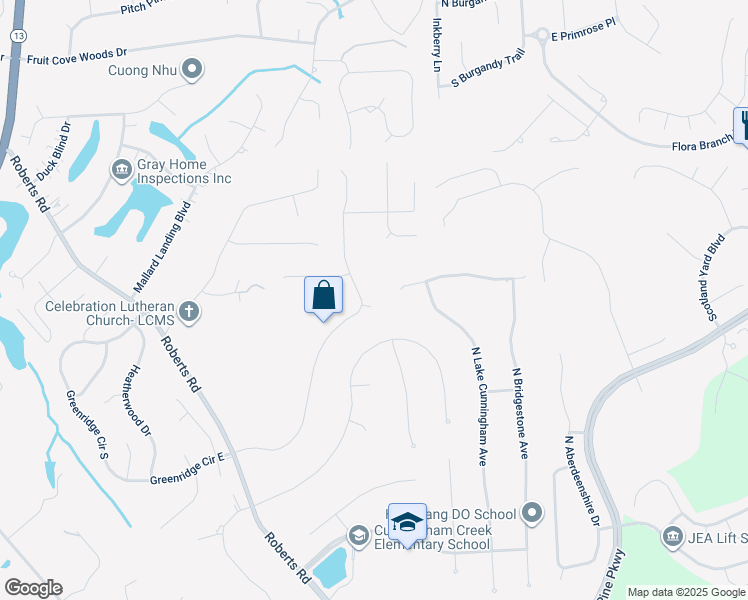 map of restaurants, bars, coffee shops, grocery stores, and more near 228 Ivy Lakes Drive in Jacksonville