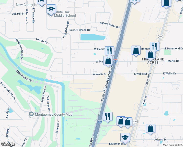 map of restaurants, bars, coffee shops, grocery stores, and more near 21443 West Wallis Drive in Porter