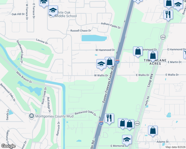 map of restaurants, bars, coffee shops, grocery stores, and more near 21443 West Wallis Drive in Porter