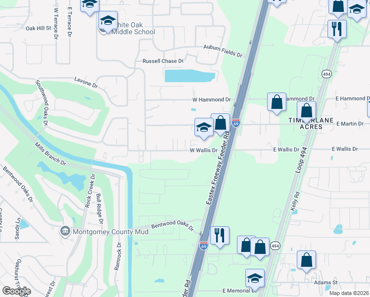 map of restaurants, bars, coffee shops, grocery stores, and more near 21443 West Wallis Drive in Porter