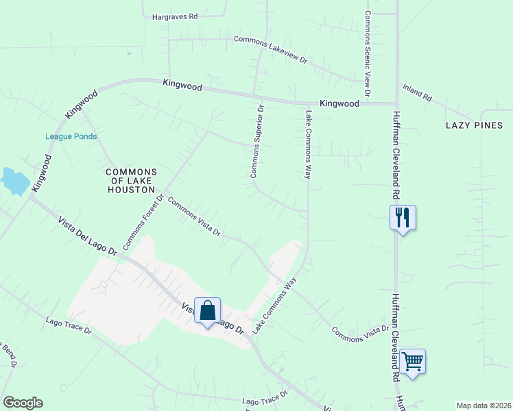 map of restaurants, bars, coffee shops, grocery stores, and more near 29507 Commons Superior Drive in Huffman
