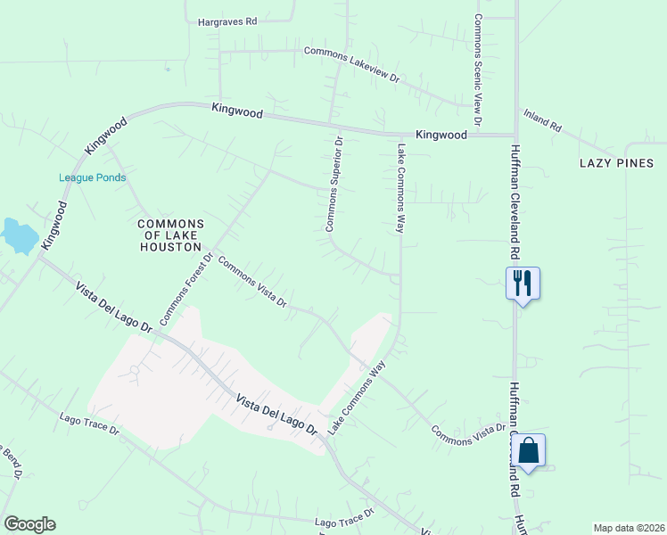 map of restaurants, bars, coffee shops, grocery stores, and more near 29507 Commons Superior Drive in Huffman