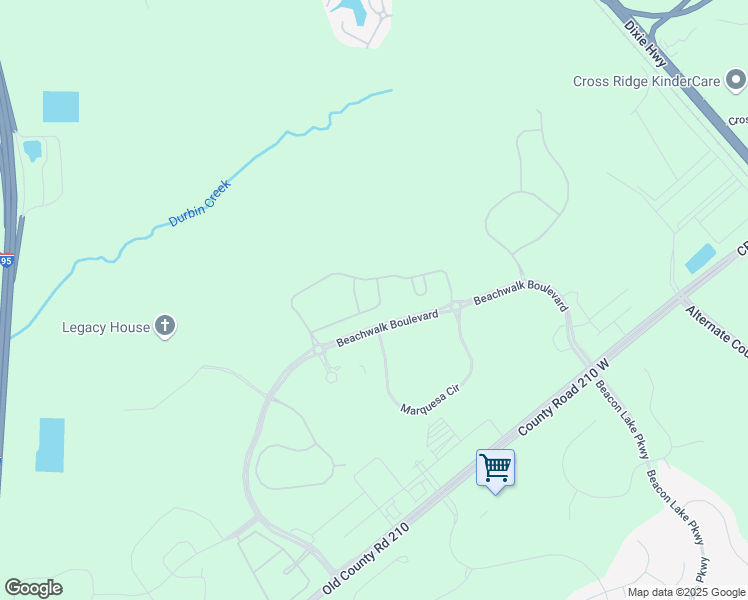 map of restaurants, bars, coffee shops, grocery stores, and more near 218 Waterline Drive in Saint Johns