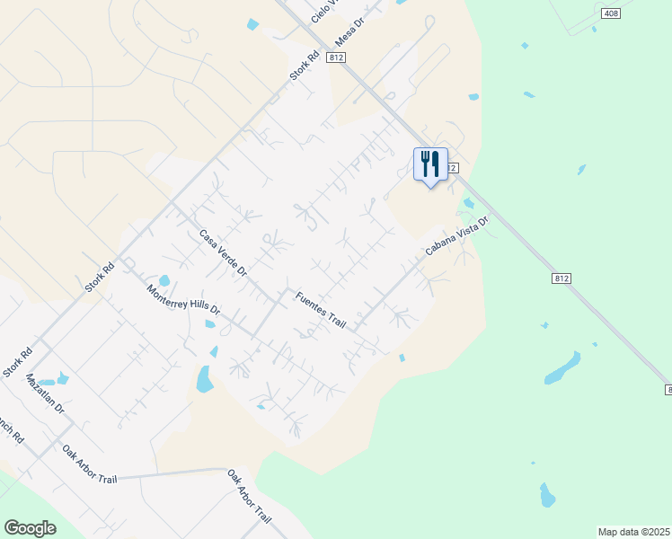 map of restaurants, bars, coffee shops, grocery stores, and more near 102 Del Mar Court in Del Valle