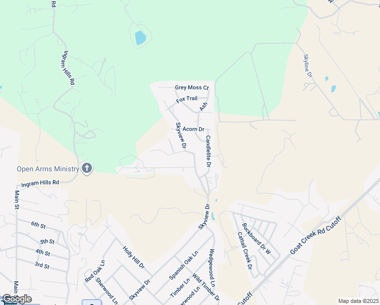 map of restaurants, bars, coffee shops, grocery stores, and more near 331 Skyview Drive in Ingram