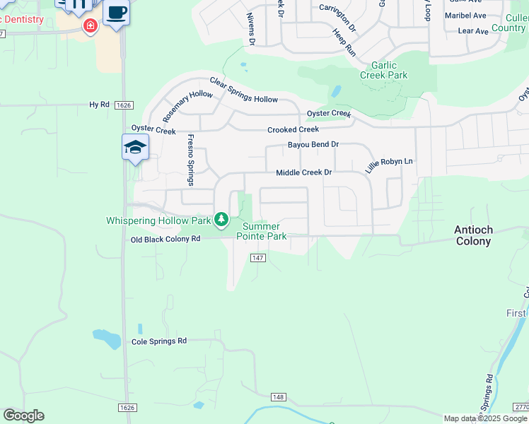 map of restaurants, bars, coffee shops, grocery stores, and more near 541 Summer Pointe in Buda