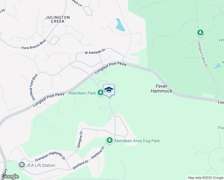map of restaurants, bars, coffee shops, grocery stores, and more near 272 Leese Drive in Saint Johns