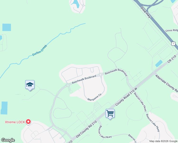 map of restaurants, bars, coffee shops, grocery stores, and more near 218 Waterline Drive in Saint Johns