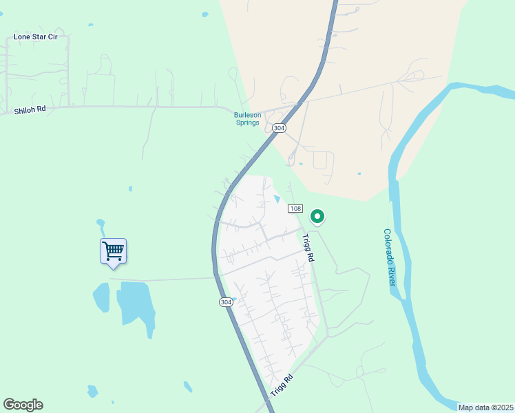 map of restaurants, bars, coffee shops, grocery stores, and more near 144 Spring Branch in Bastrop