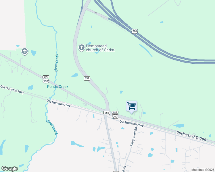 map of restaurants, bars, coffee shops, grocery stores, and more near 22606 Farm to Market 359 in Hempstead