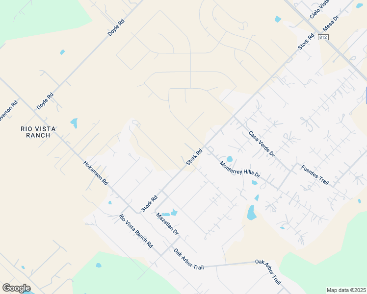 map of restaurants, bars, coffee shops, grocery stores, and more near 282 Stork Road in Del Valle