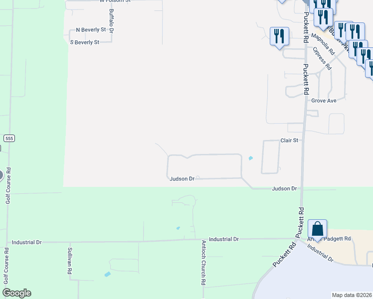 map of restaurants, bars, coffee shops, grocery stores, and more near 501 Judson Drive in Perry