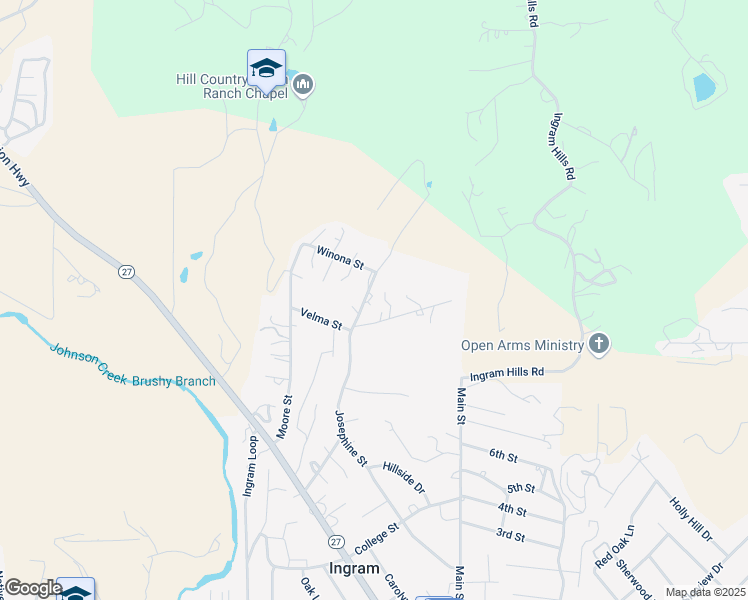 map of restaurants, bars, coffee shops, grocery stores, and more near 606 Josephine Street in Ingram