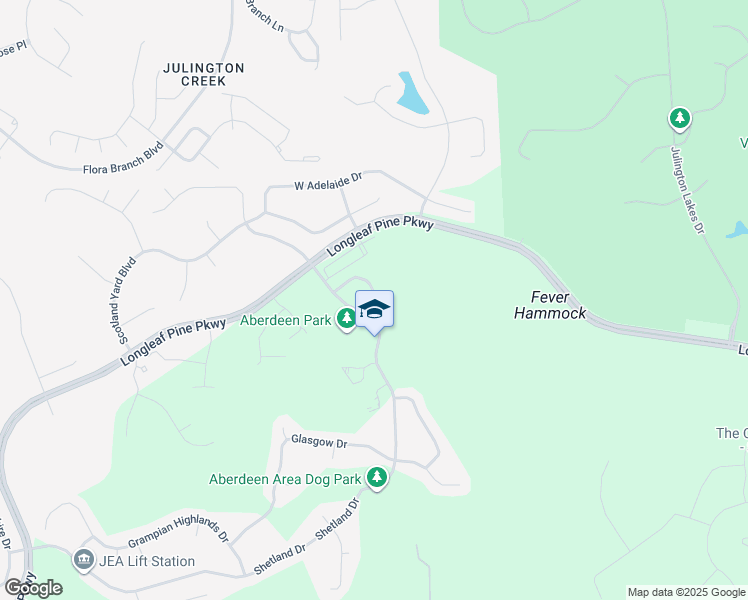 map of restaurants, bars, coffee shops, grocery stores, and more near 272 Leese Drive in Saint Johns