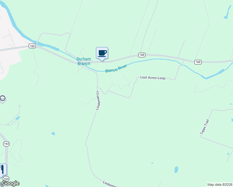 map of restaurants, bars, coffee shops, grocery stores, and more near 887 Lost Acres Loop in Blanco