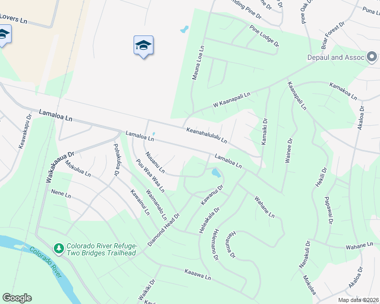 map of restaurants, bars, coffee shops, grocery stores, and more near 115 Waimalu Court in Bastrop