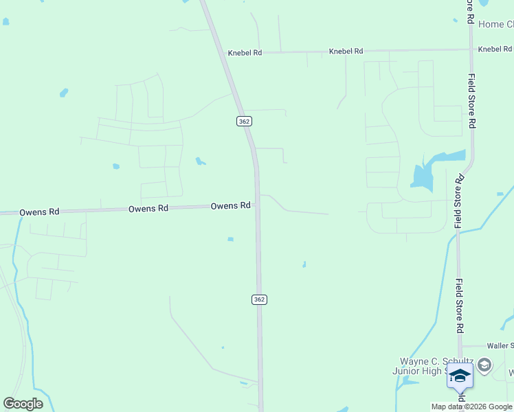 map of restaurants, bars, coffee shops, grocery stores, and more near 22833 Farm to Market 362 in Waller