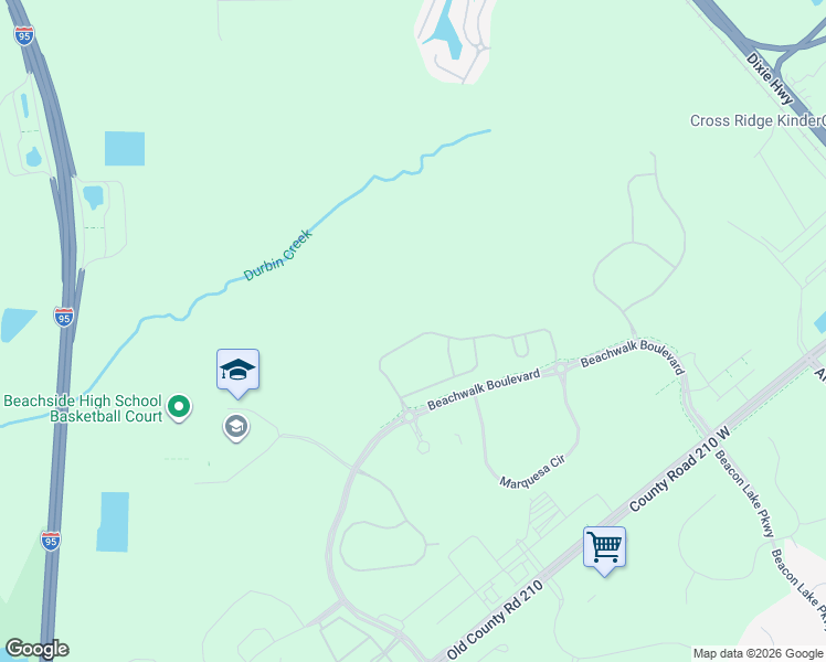 map of restaurants, bars, coffee shops, grocery stores, and more near 263 Caribbean pl in Saint Johns