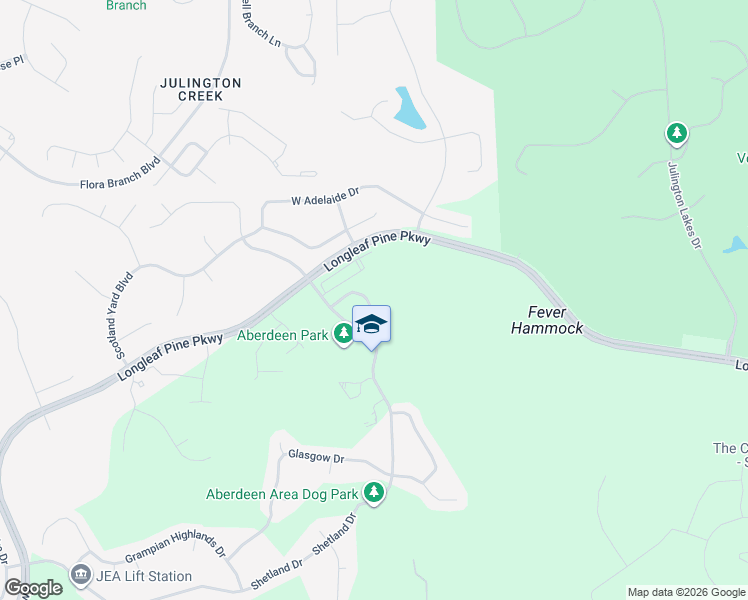 map of restaurants, bars, coffee shops, grocery stores, and more near 228 Leese Drive in Saint Johns
