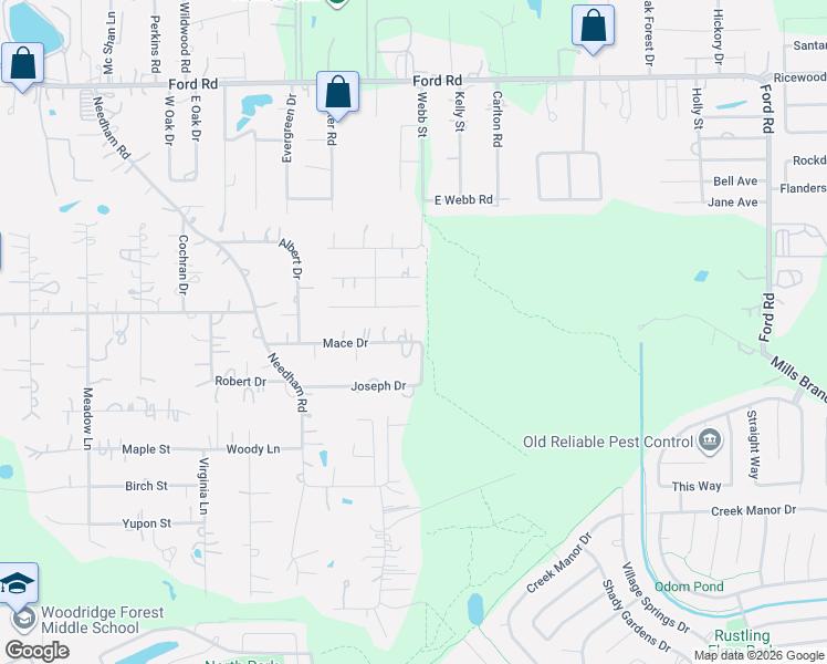 map of restaurants, bars, coffee shops, grocery stores, and more near 23566 Flower Ridge in Porter